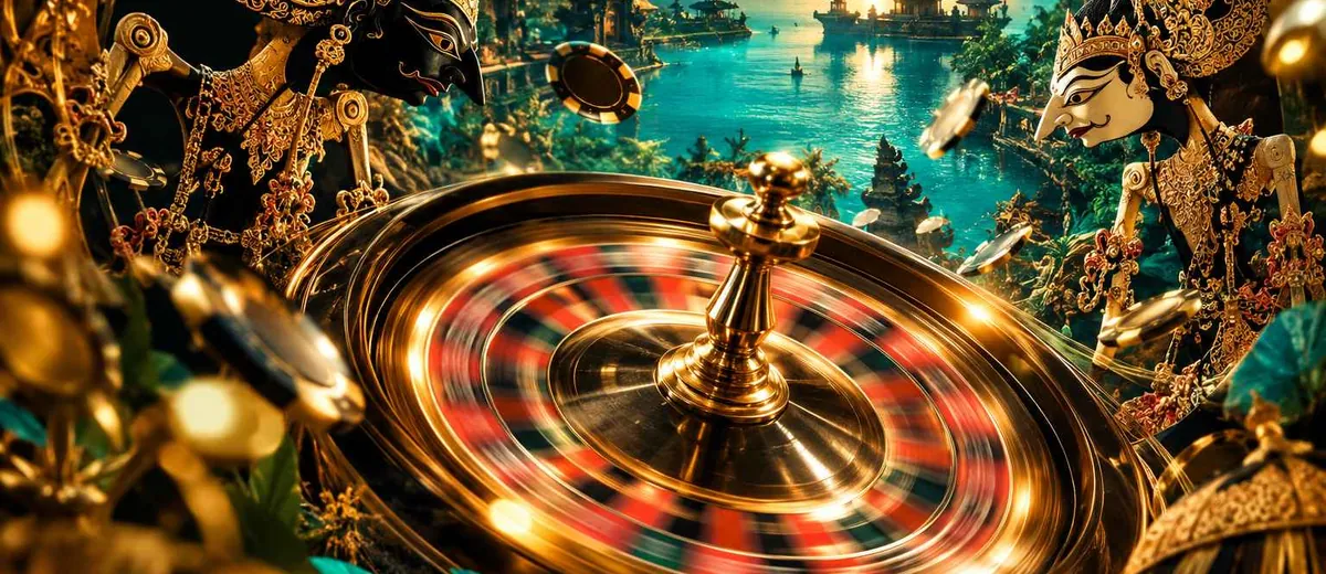 Ilustrasi vgs__hero_roulette table and golden casino — panduan Cara Main Baccarat Vegas108